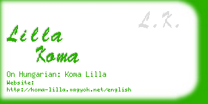 lilla koma business card